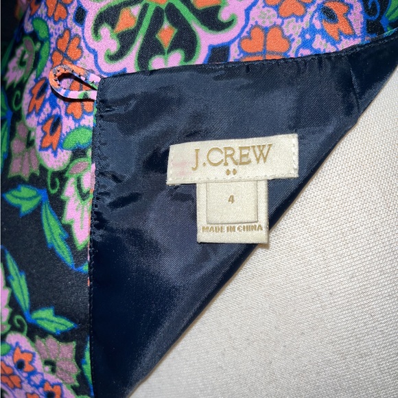 J.Crew navy, pink, lavender, green floral medallion shift dress - Picture 7 of 7